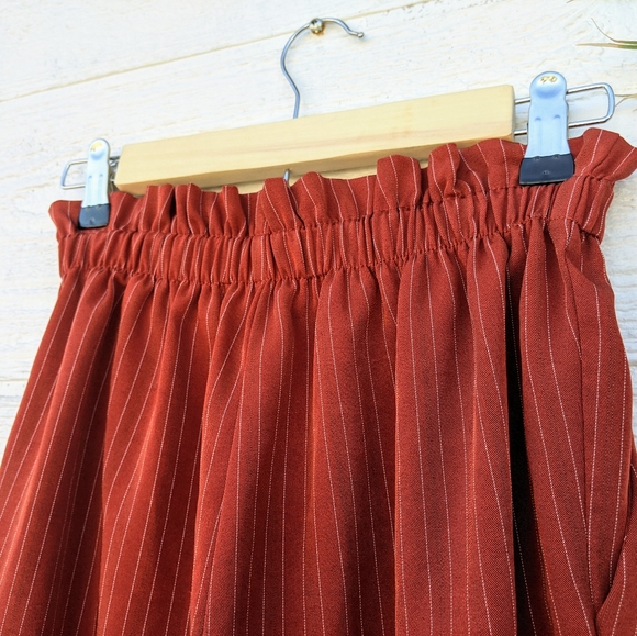 Burnt Orange Striped Flowy Pants - Picture 6 of 9